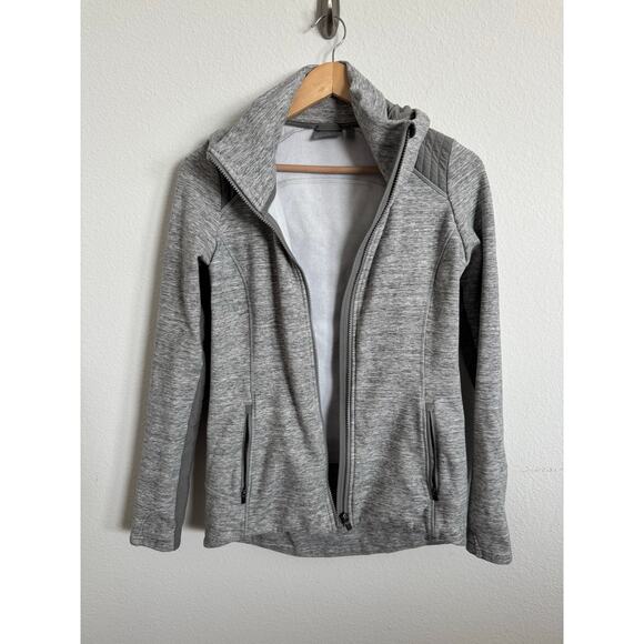 Athleta Womens Grey Hooded Full Zip Jacket Size Small Workout - Picture 2 of 7